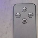 The remote: On, White, Colour Change, Off